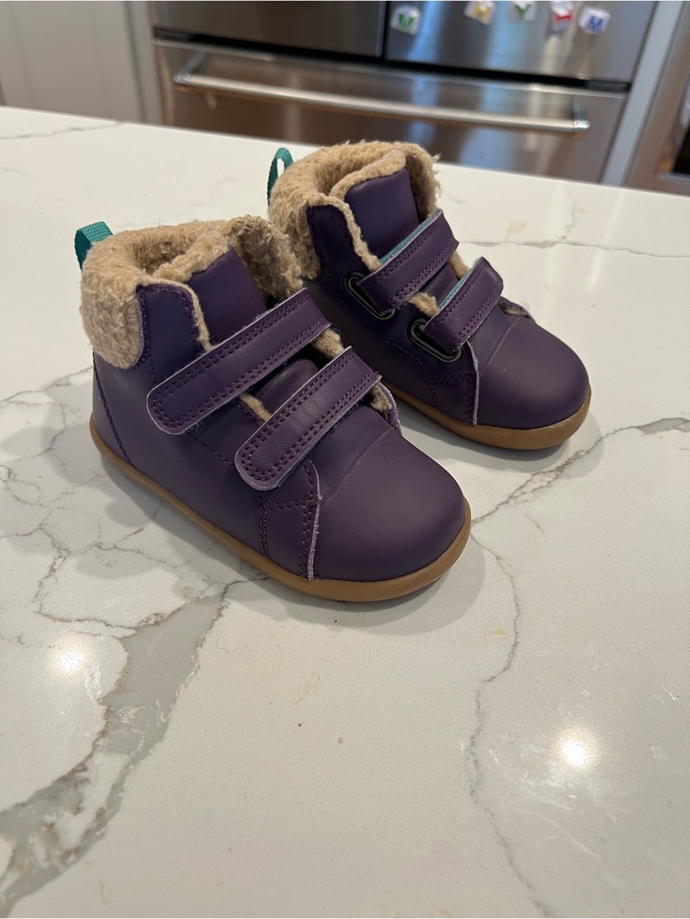 Ten Little Furry High Top Boots, Power Purple size 7 toddler